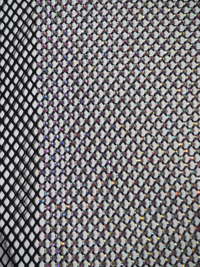 Black Iridescent Crystal Fishnet