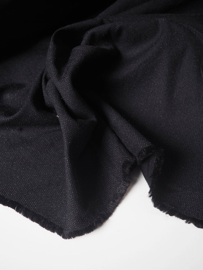 Black Linen/Viscose Fusible Canvas