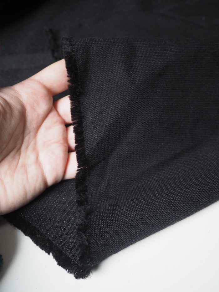 Black Linen/Viscose Fusible Canvas