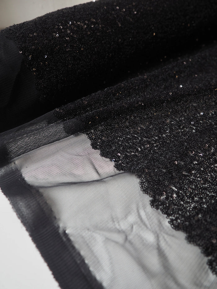 Black Micro Sequin Tulle