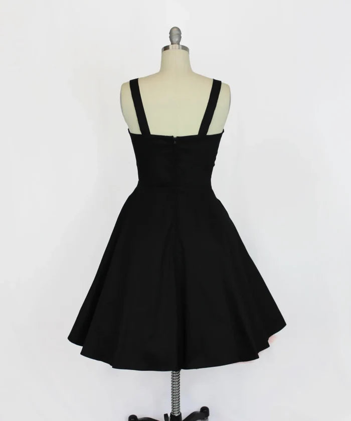 Black Sweetheart Cocktail Dress Full Circle Skirt  XS-3XL