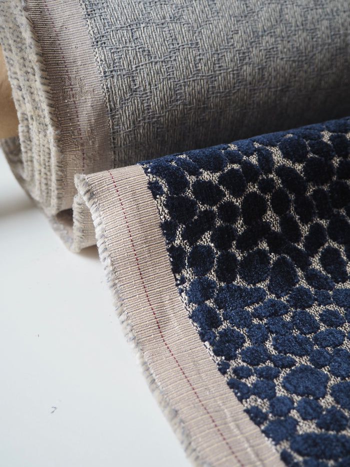 Blue Chenille Dot Furnishing