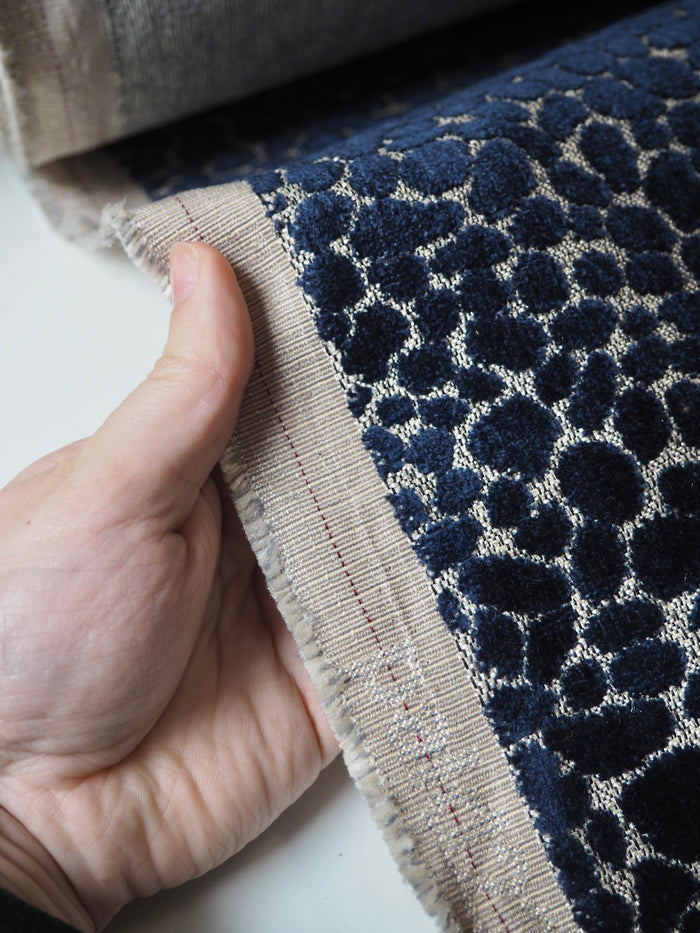 Blue Chenille Dot Furnishing