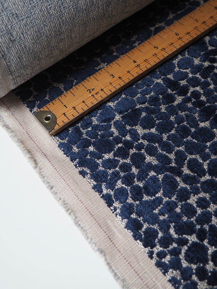 Blue Chenille Dot Furnishing