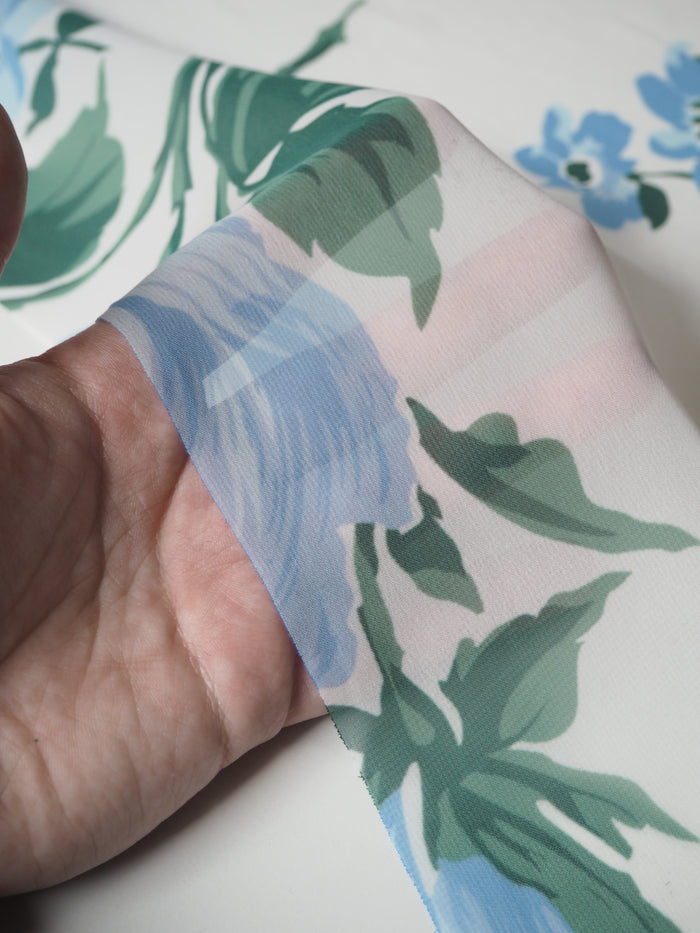 Blue Floral Chiffon