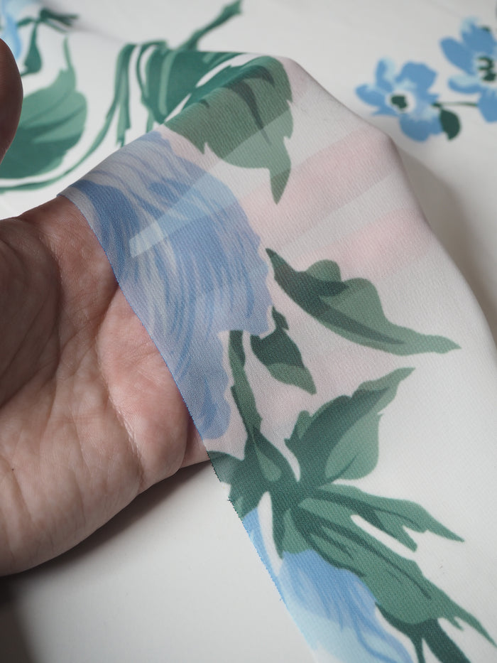 Blue Floral Chiffon
