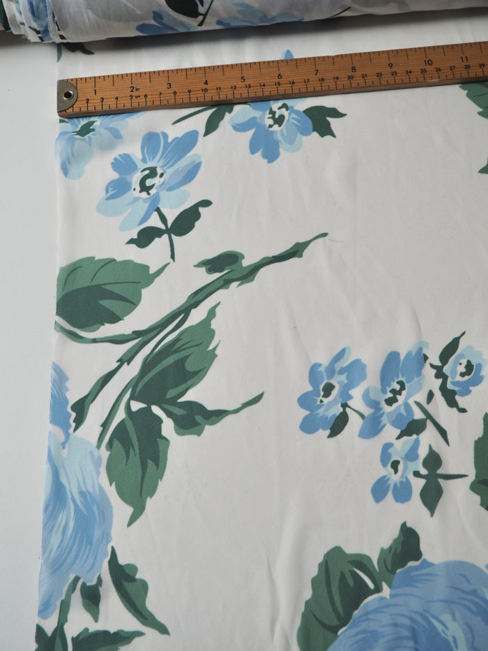 Blue Floral Chiffon