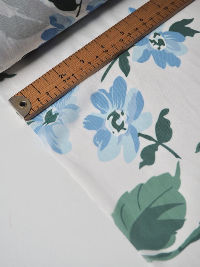 Blue Floral Chiffon