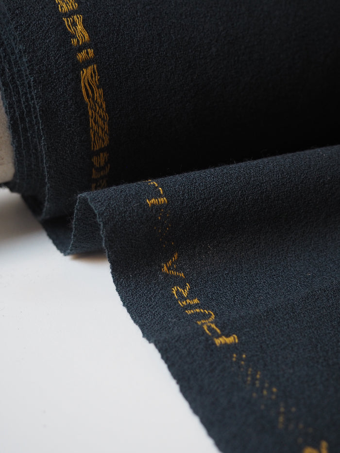 Blue Grey Wool Crepe