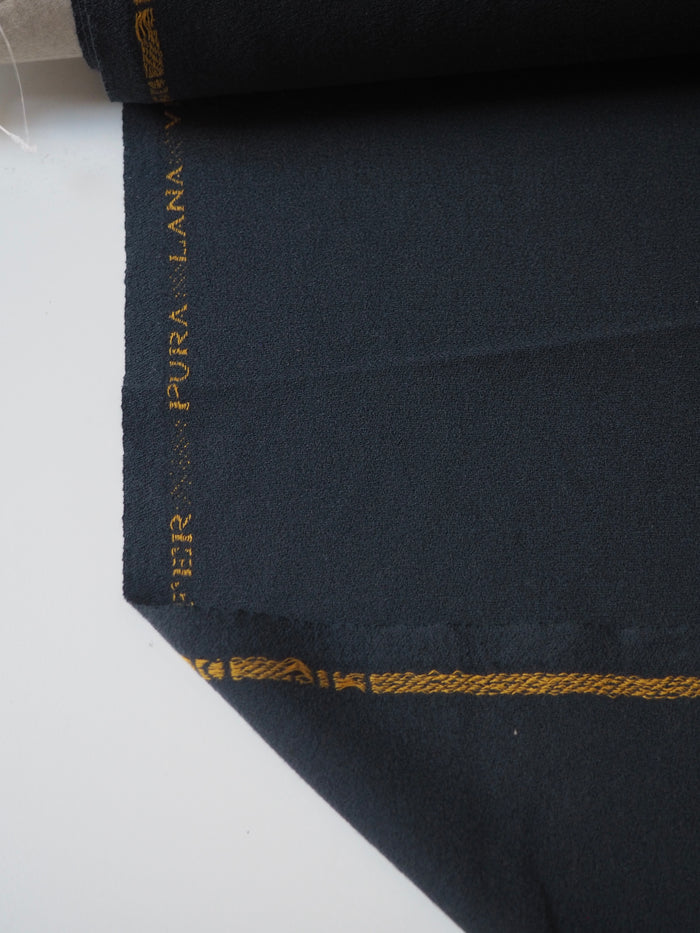 Blue Grey Wool Crepe