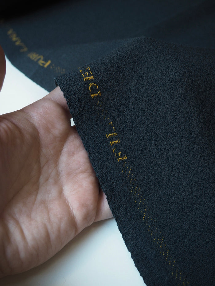 Blue Grey Wool Crepe