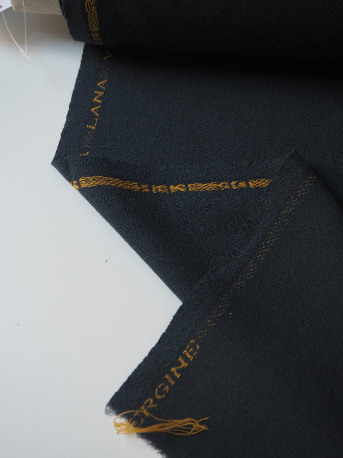 Blue Grey Wool Crepe