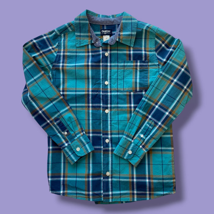 blue Oshkosh B'gosh button up, 14y
