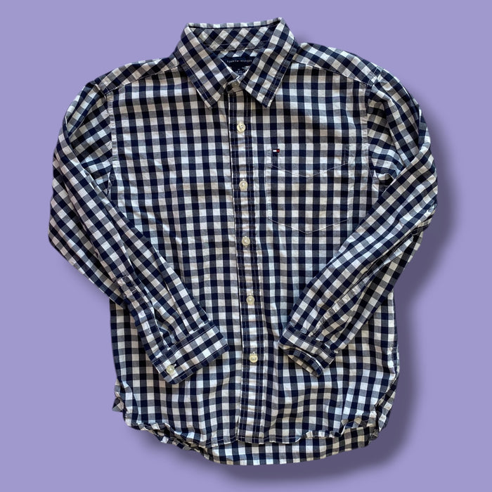 blue  Tommy Hilfiger long sleeve button, 8-10y