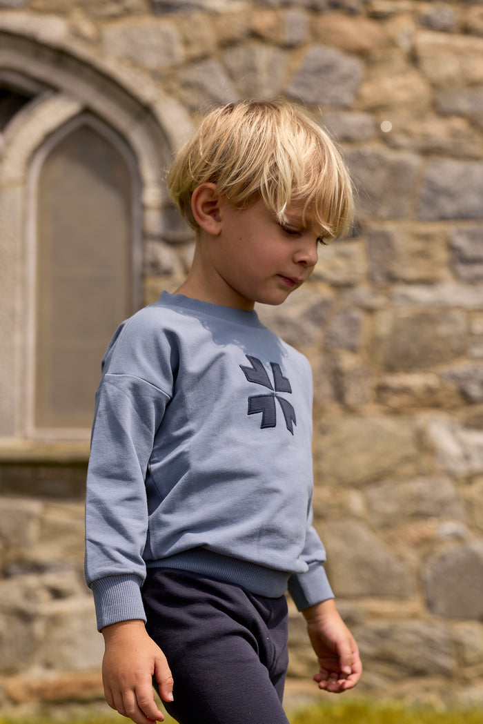 Boys 2 Piece Set – Blue – Embroidered Clover
