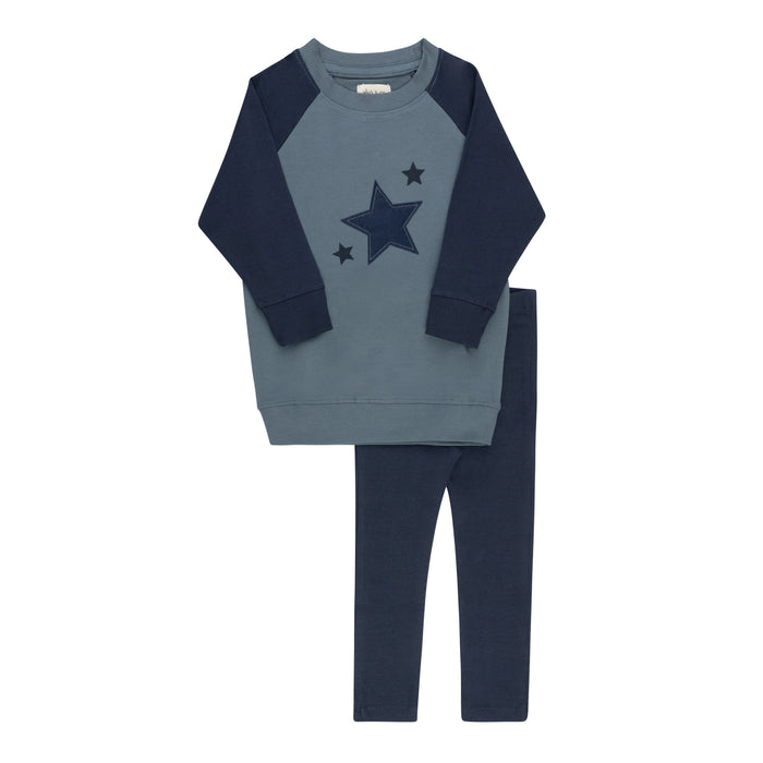 Boys 2 Piece Set – Blue – Heart & Star
