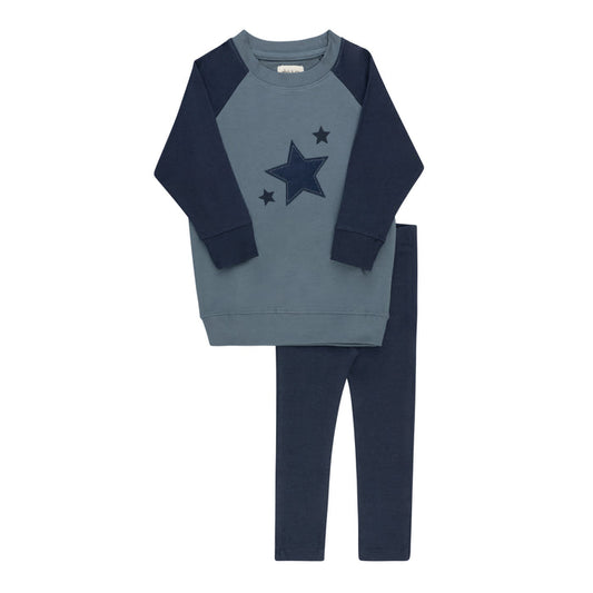 Boys 2 Piece Set – Blue – Heart & Star