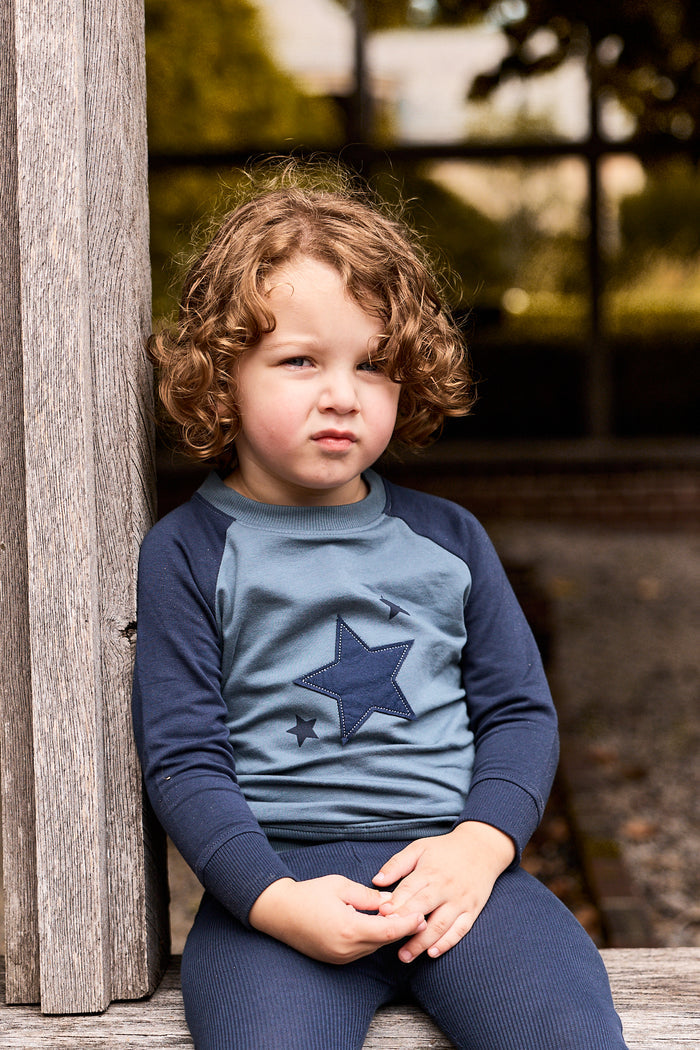 Boys 2 Piece Set – Blue – Heart & Star