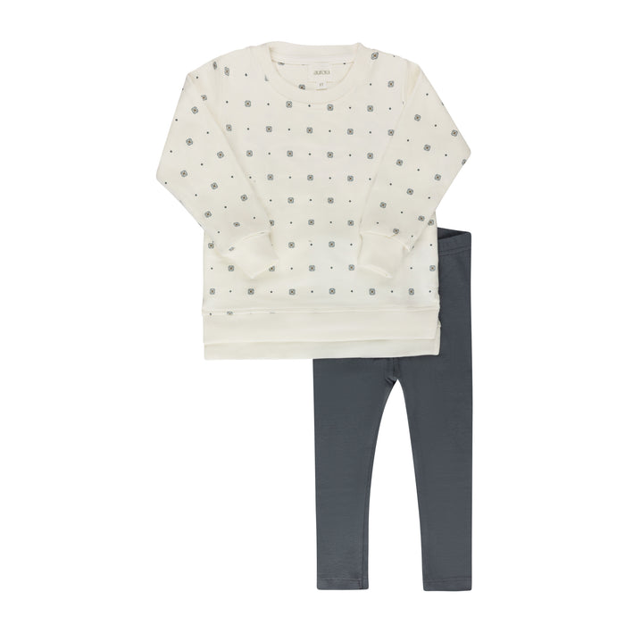 Boys 2 Piece Set – Ivory Boy – Geometric Floral