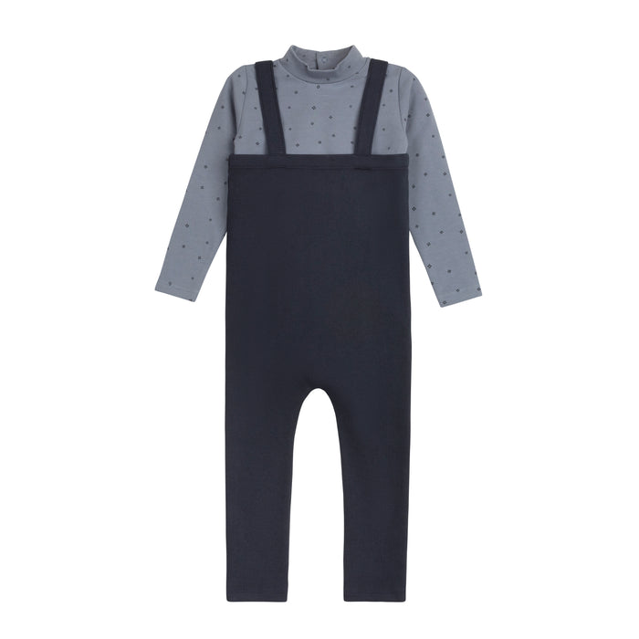 Boys Bodysuit & Overalls – Blue – Clover Print