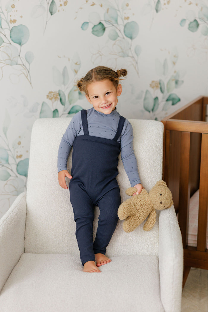 Boys Bodysuit & Overalls – Blue – Clover Print