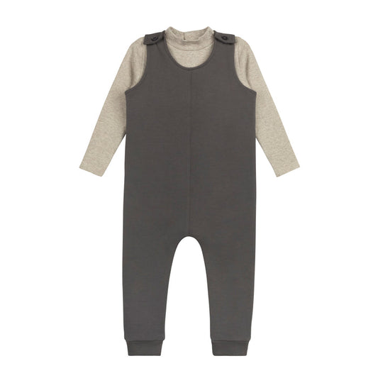 Boys Bodysuit & Overalls – Tan – Bird Seam