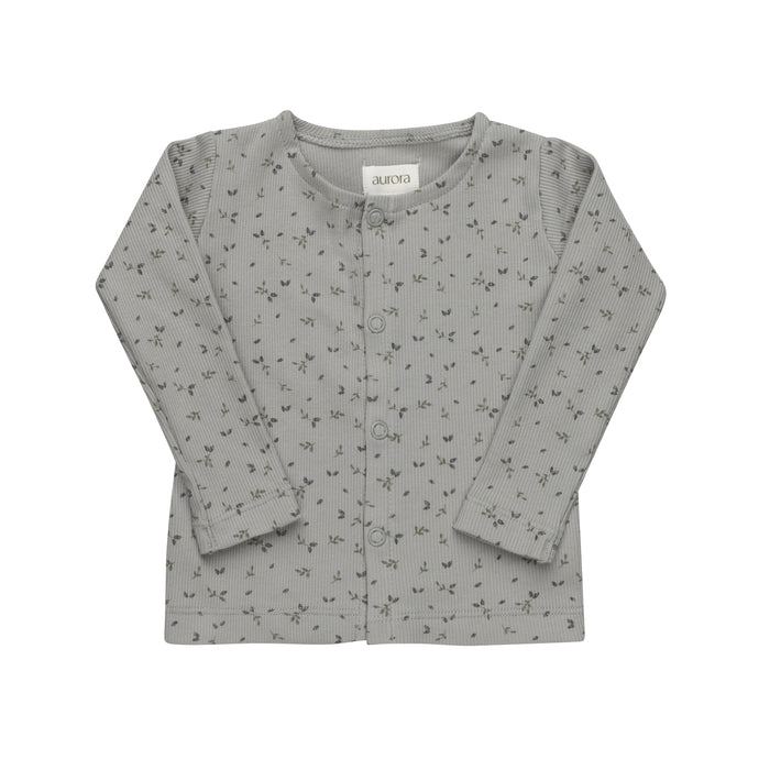 Boys Cardigan – Blue – Floral Rib