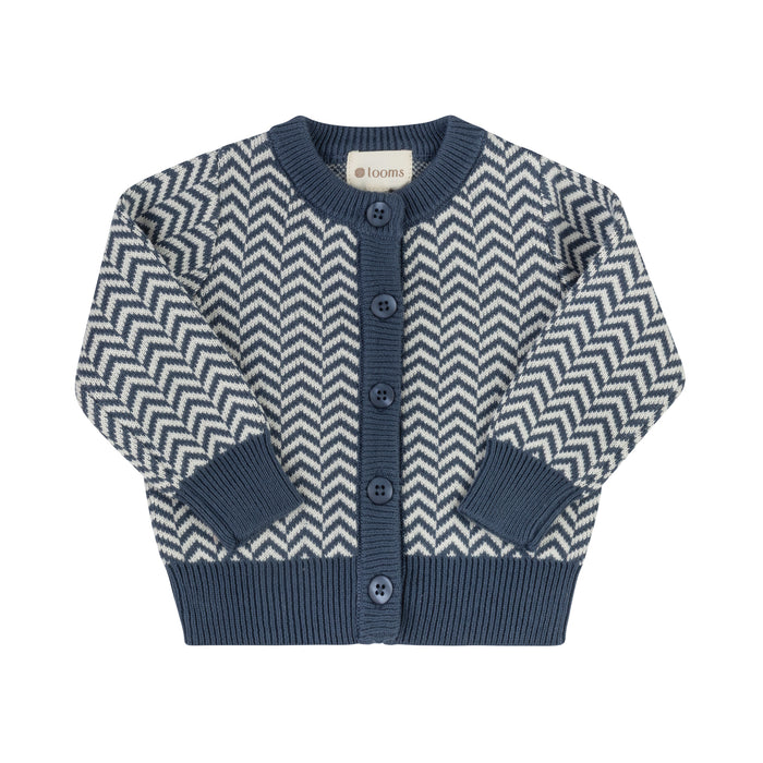 Boys Cardigan – Blue – Herringbone