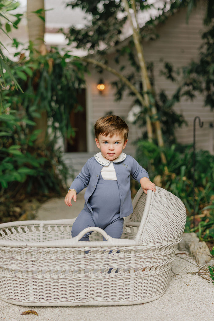 Boys Cardigan – Dark Blue – Embroidered
