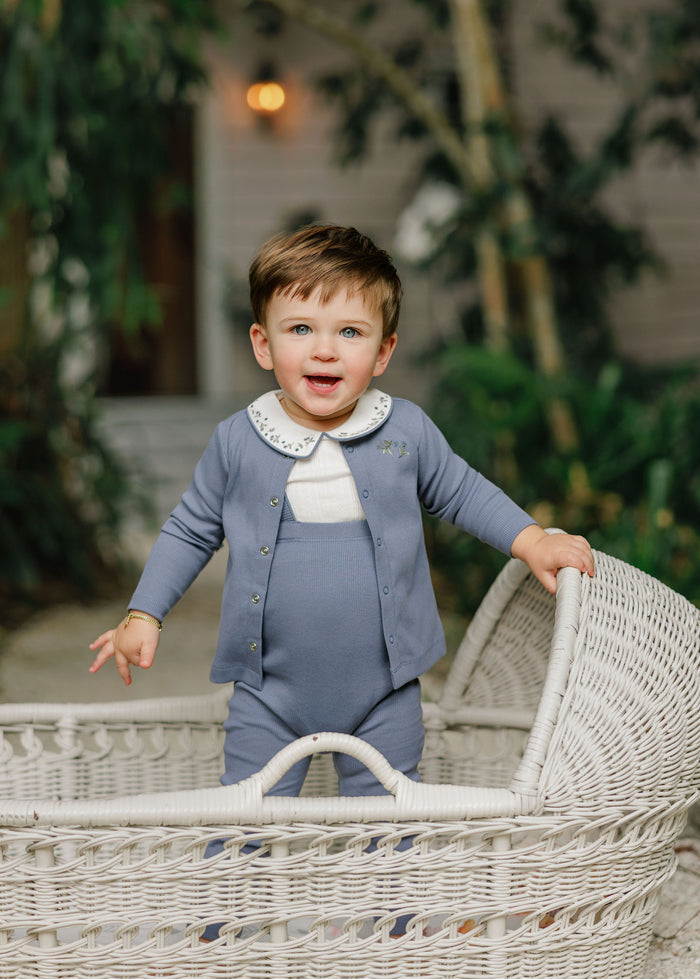 Boys Cardigan – Dark Blue – Embroidered