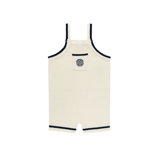 Boys Mesh Knit Romper – Ivory – Storybook Collection