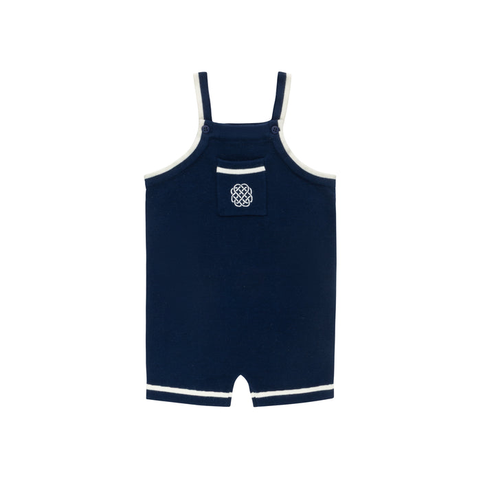 Boys Mesh Knit Romper – Navy – Storybook Collection
