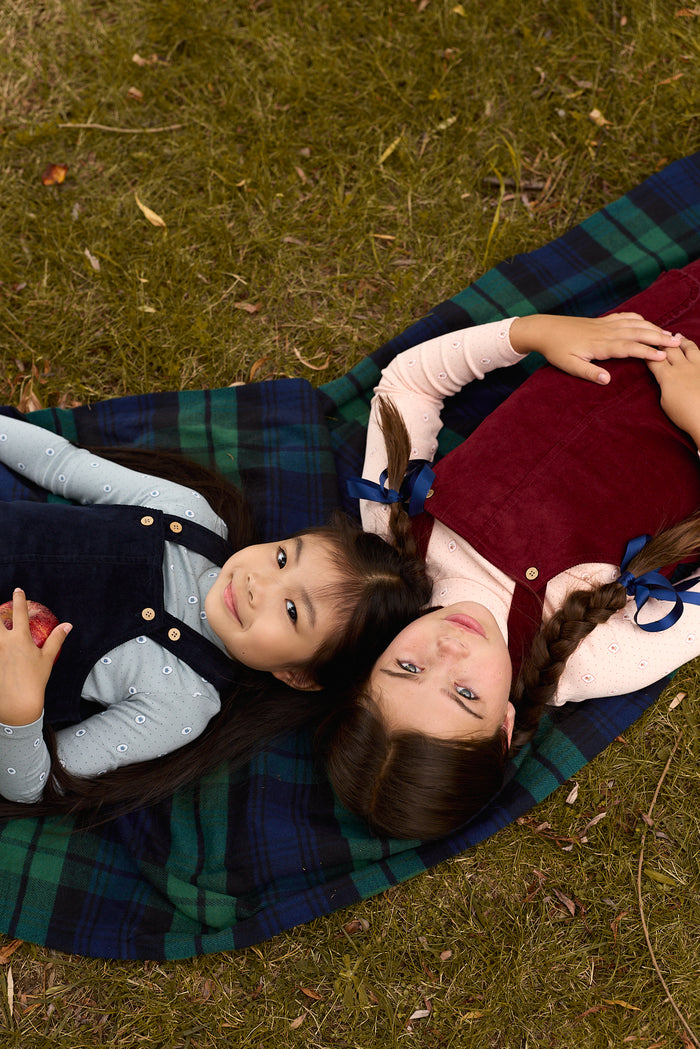 Boys Mockneck – Blue – Floral Dot