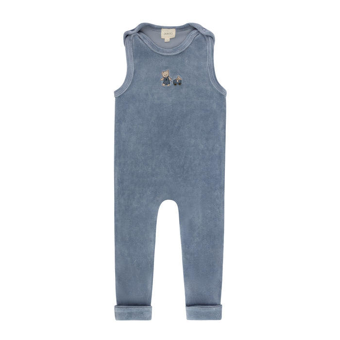 Boys Mockneck Bodysuit & Overall – Blue – Embroidered Bear