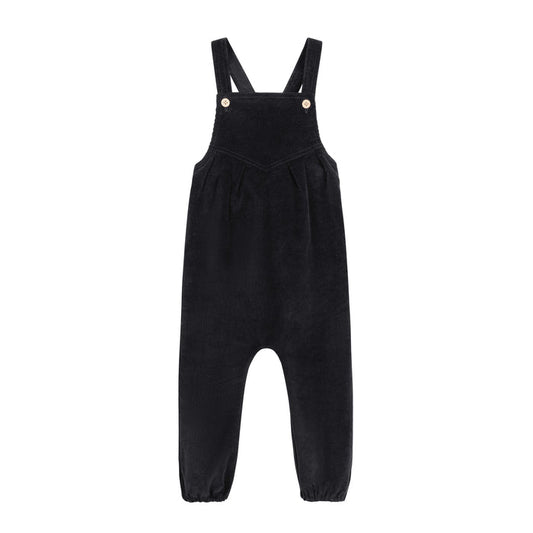 Boys Overalls – Blue – Floral Dot