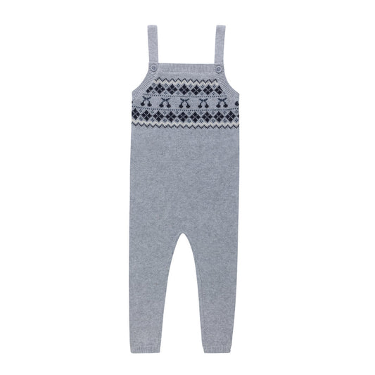 Boys Overalls – Grey / Blue – Fair Isle