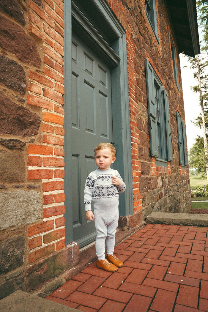 Boys Overalls – Grey / Blue – Fair Isle