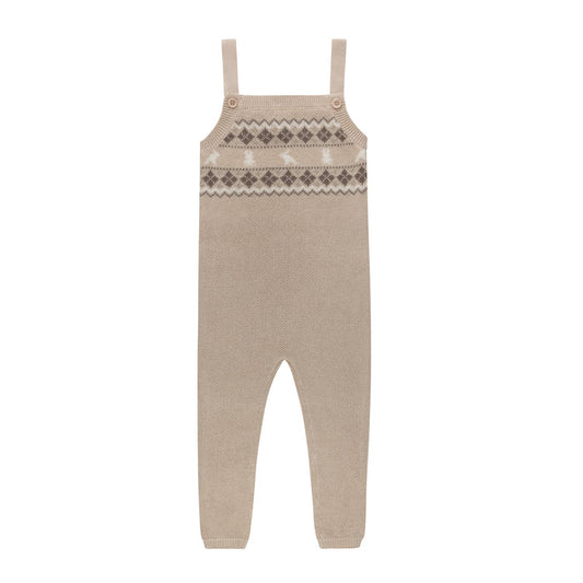 Boys Overalls – Taupe – Fair Isle