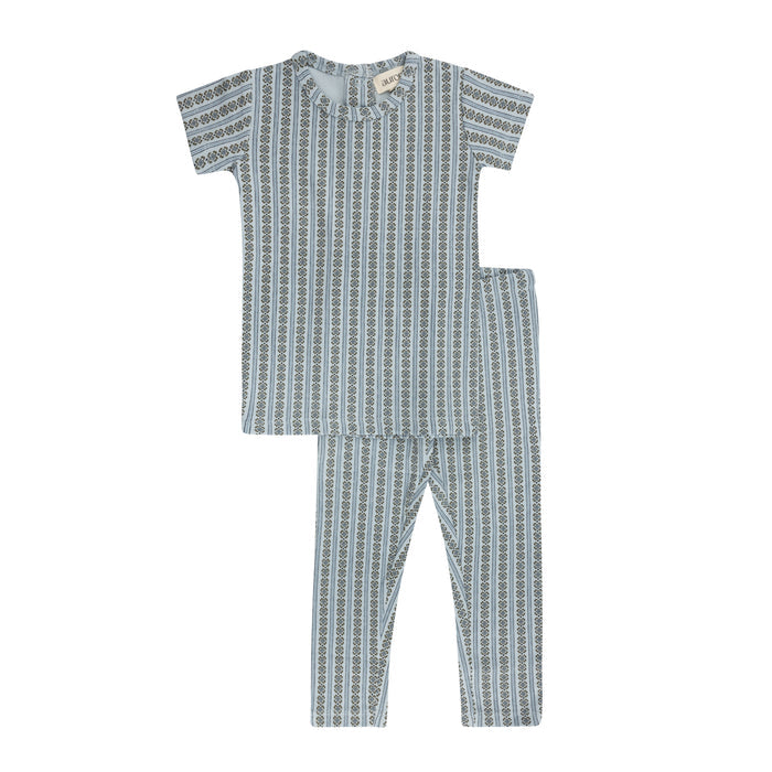 Boys Pajamas – Blue – Linear Leaf