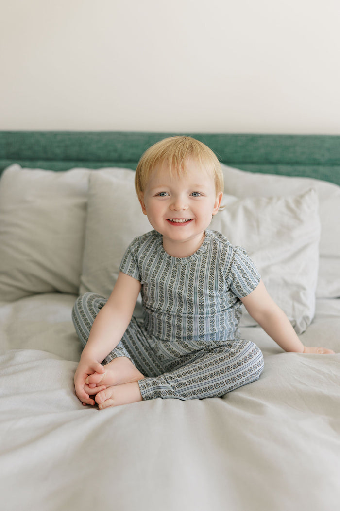 Boys Pajamas – Blue – Linear Leaf