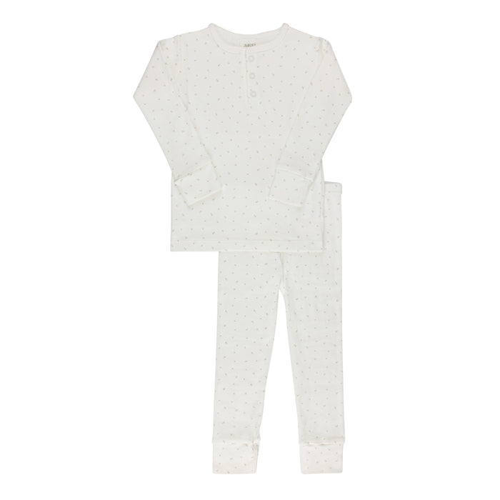 Boys Pajamas – Ivory Boy – Floral Leaf