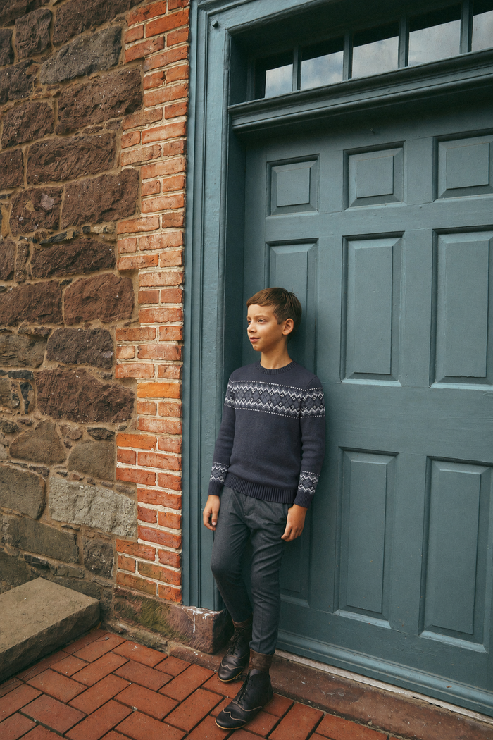 Boys Pants – Grey / Blue – Fair Isle