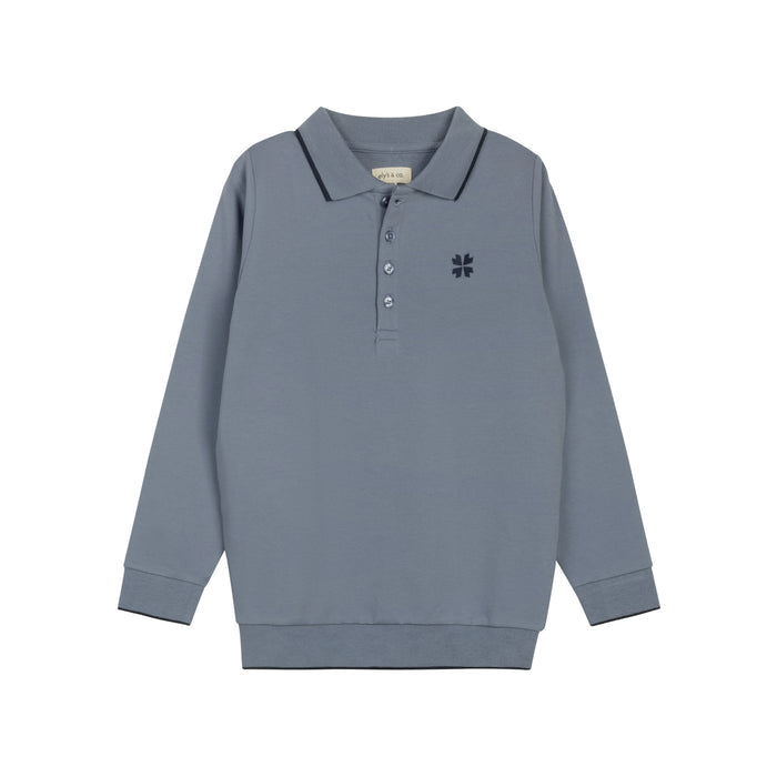 Boys Polo – Blue – Embroidered Clover