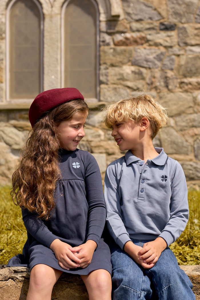 Boys Polo – Blue – Embroidered Clover