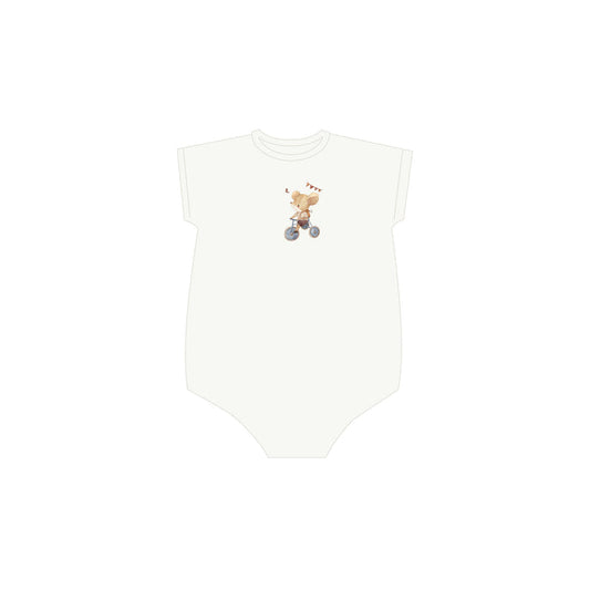 Boys Romper – Ivory Blue – Playful Mouse