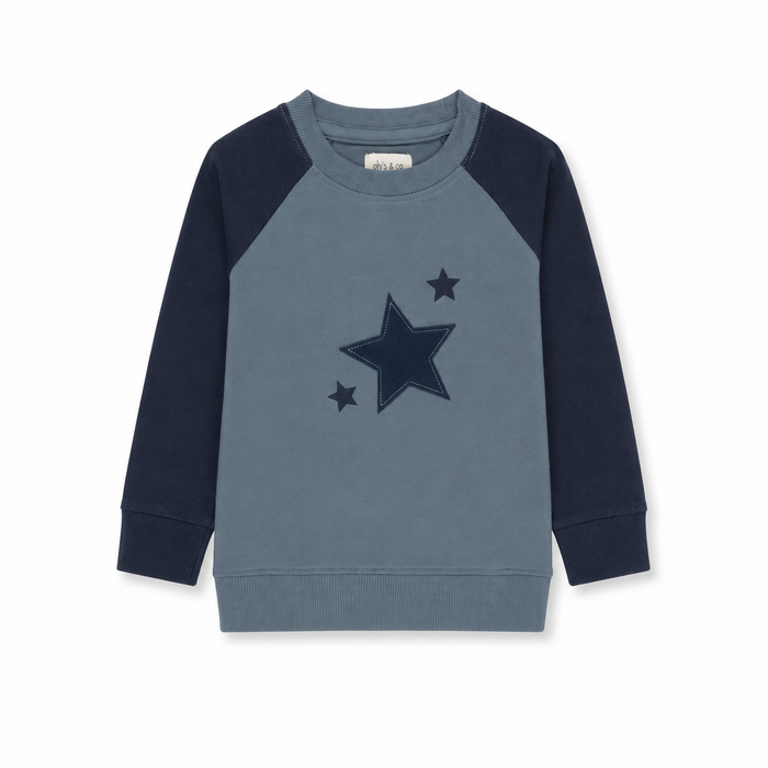 Boys Sweatshirt – Blue – Heart & Star