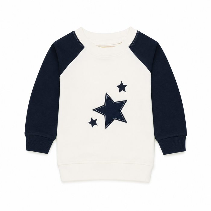 Boys Sweatshirt – Ivory/Blue – Heart & Star