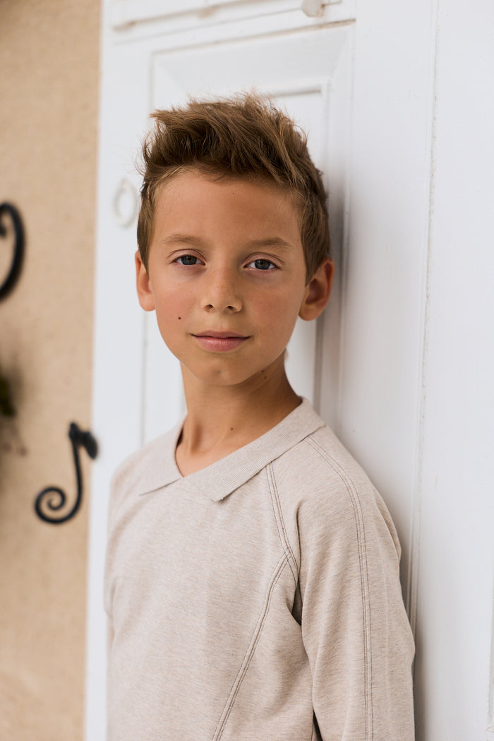 Boys Sweatshirt – Tan – Bird Seam