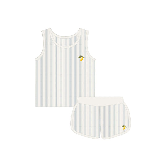Boys Tank and Shorts – Lemon