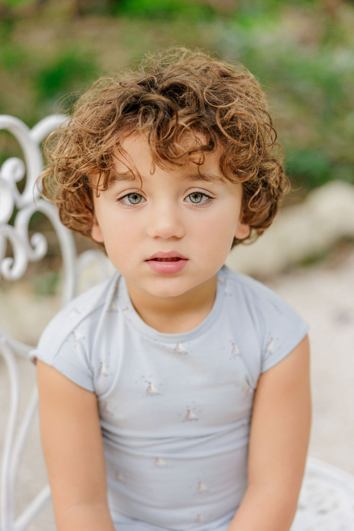 Boys Tee and Shorts – Blue – Nautical Print